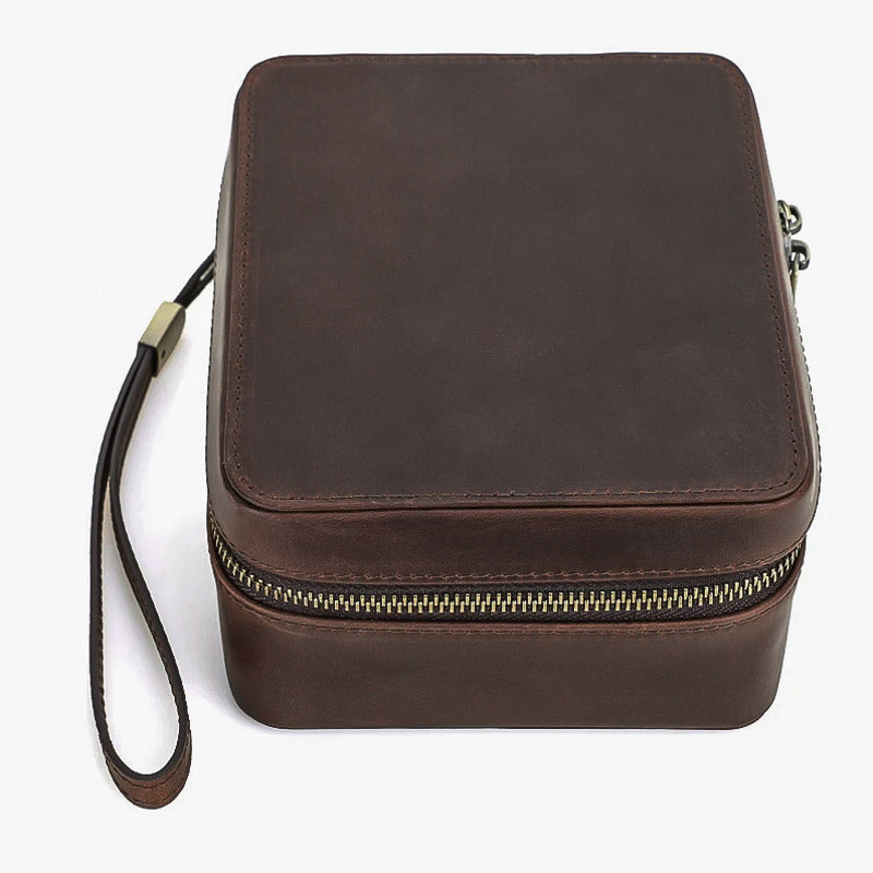 Boîte à Bijoux de Voyage en Cuir de Vachette