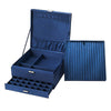 Grande Boîte à Bijoux en Velours bleu avec tiroir