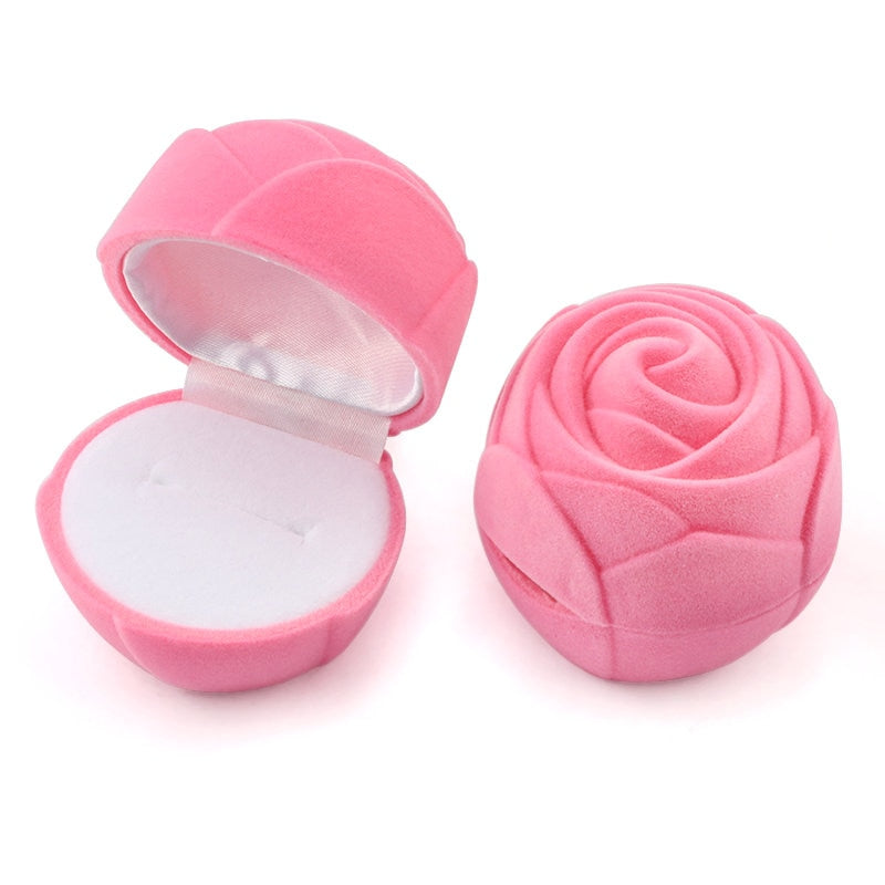 Boîte à Bague en forme de Fleur rose