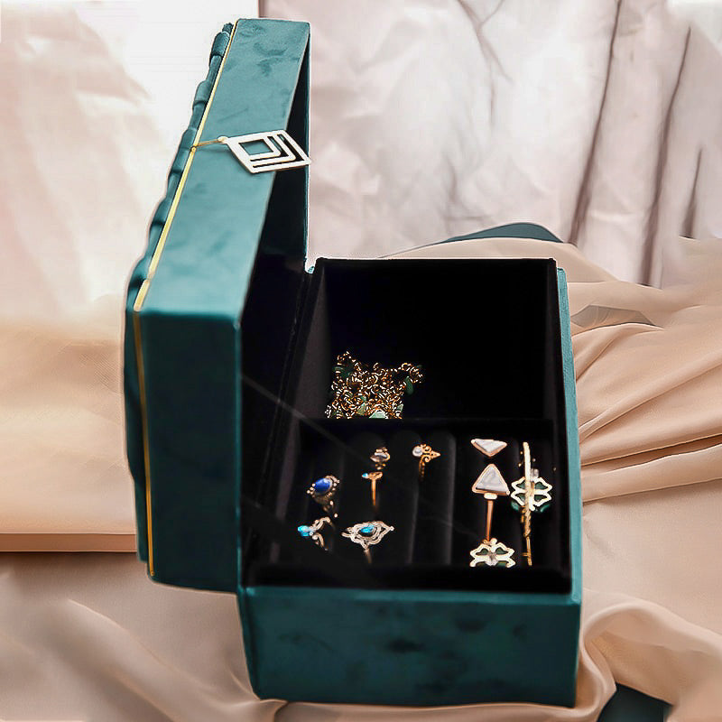 Boîte de Rangement en Velours pour Bijoux en situation