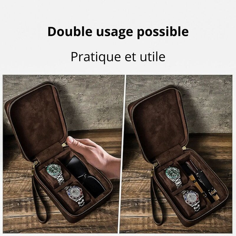 Étui De Voyage Bergeon 7821 Pour Montres/lunettes - Neuf Avec étiquettes - Fabrication Suisse