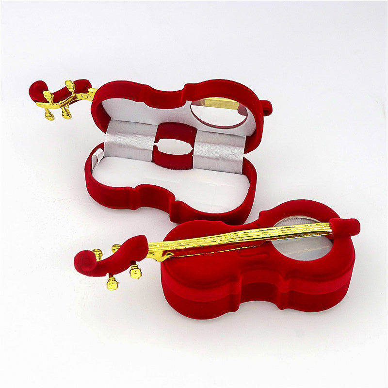 Écrin Violon rouge pour Bague ou Collier