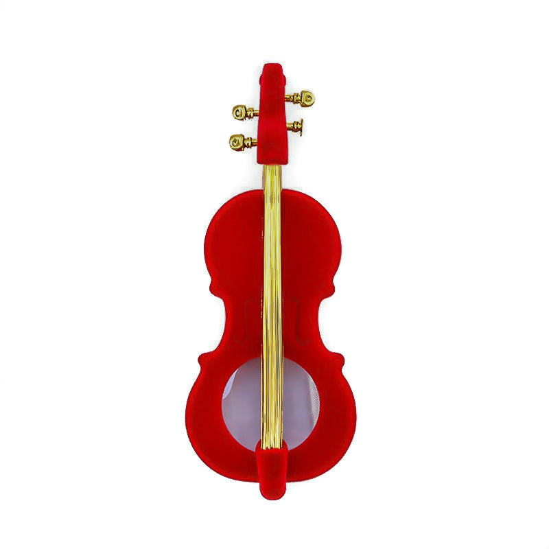 Boîte à Bague Violon rouge