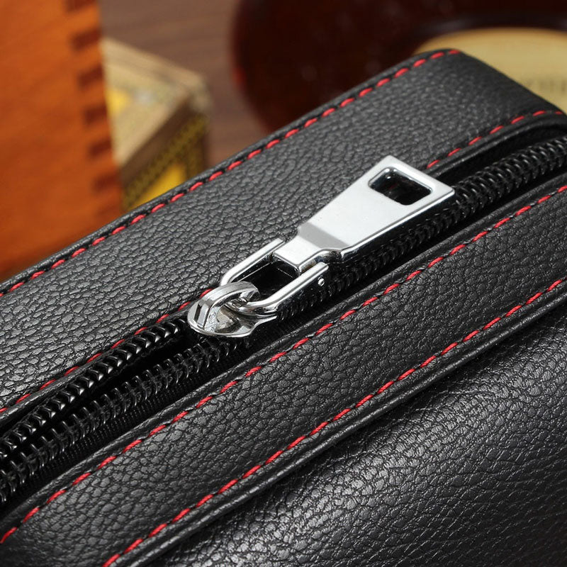 Fermeture Éclair de l'Étui à Cigare en Cuir