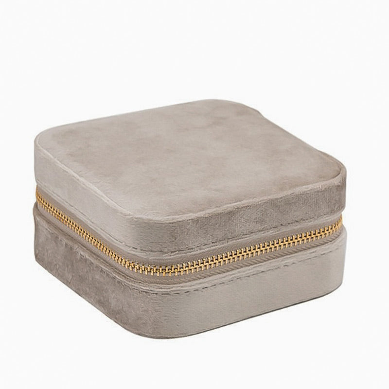 Étui de Voyage pour Bijoux à fermeture Éclair en coloris Champagne