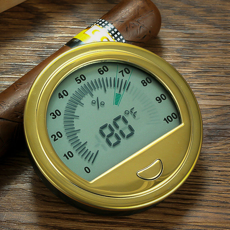 Hygromètre Digital pour Cave à Cigare coloris doré