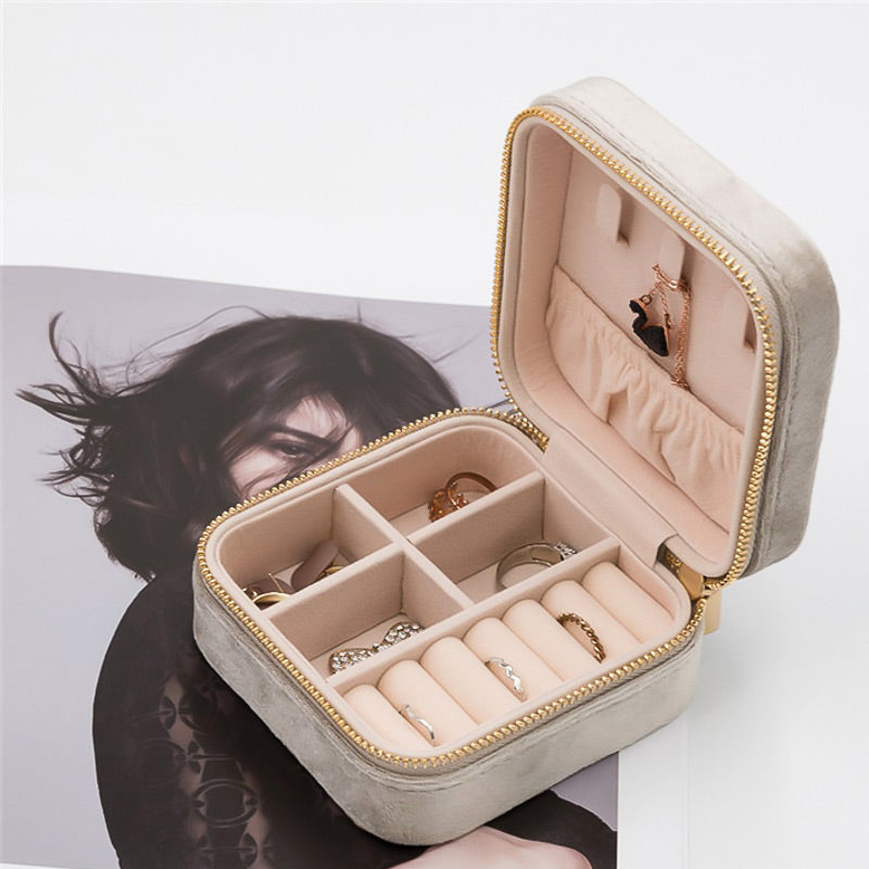 Étui de Voyage pour Bijoux en coloris Champagne