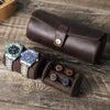 Trousse de Voyage en Cuir pour Montres et Boutons de Manchettes