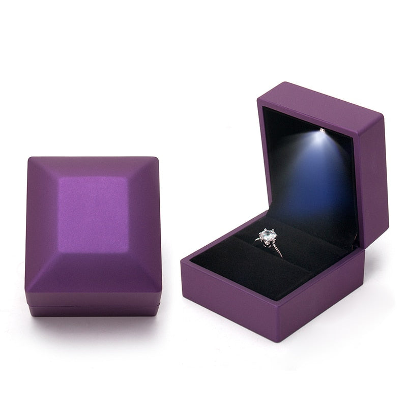 Boîte à Bague Lumineuse violette