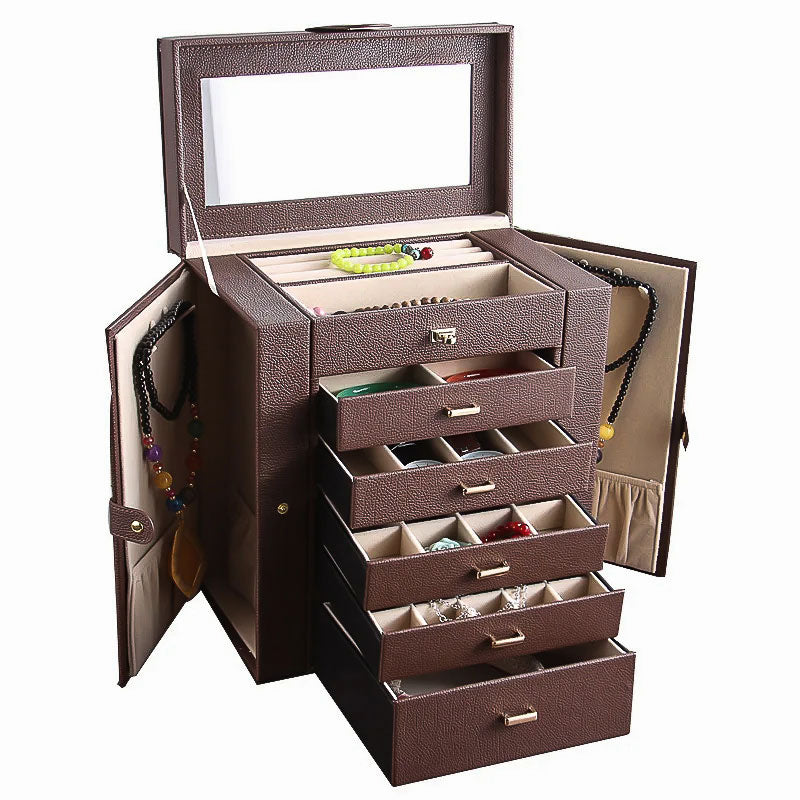 BOITE A BIJOUX,white--Organisateur De Rangement Portable, Boîte à Bijoux Ronde, Support De