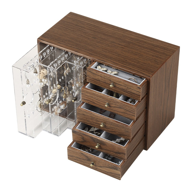 Jolie Boîte à Bijoux en Bois de grande capacité