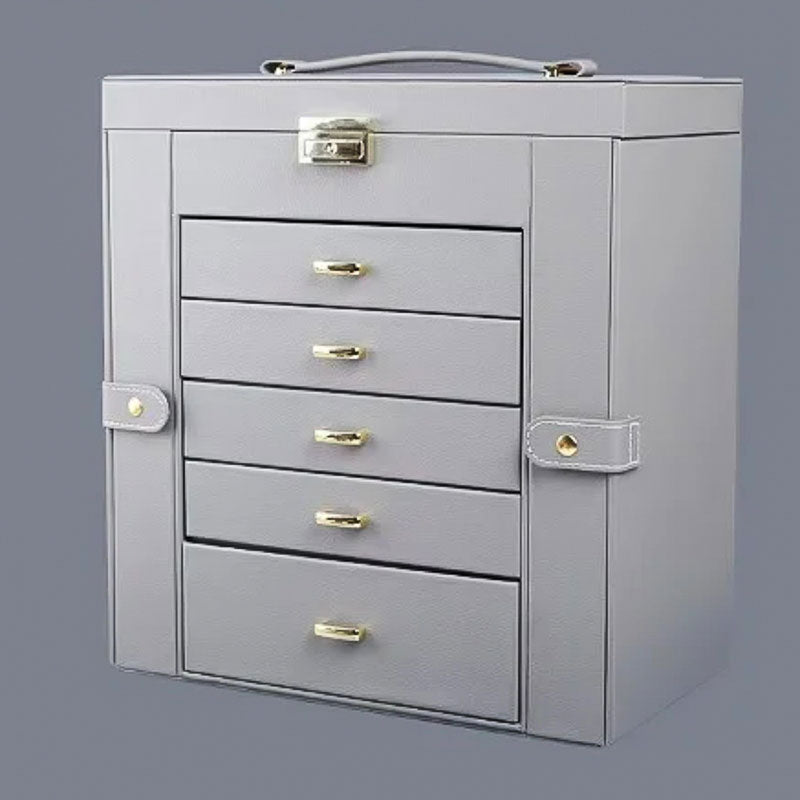 Boîte à Bijoux bleu pastel de Grande Contenance