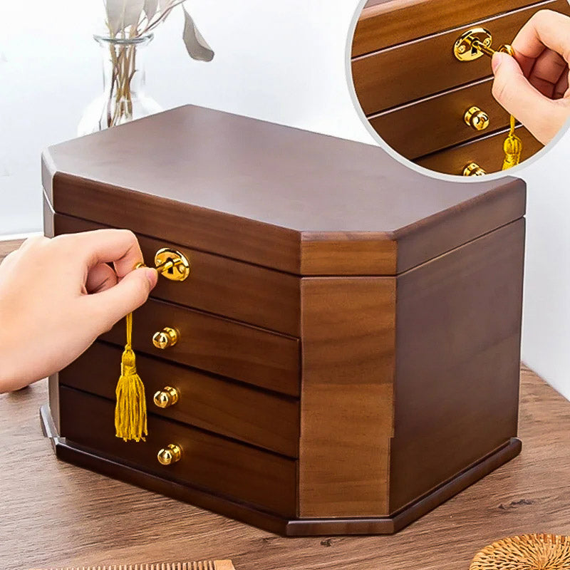 Boîte à Bijoux Bois avec couvercle fermant à clé
