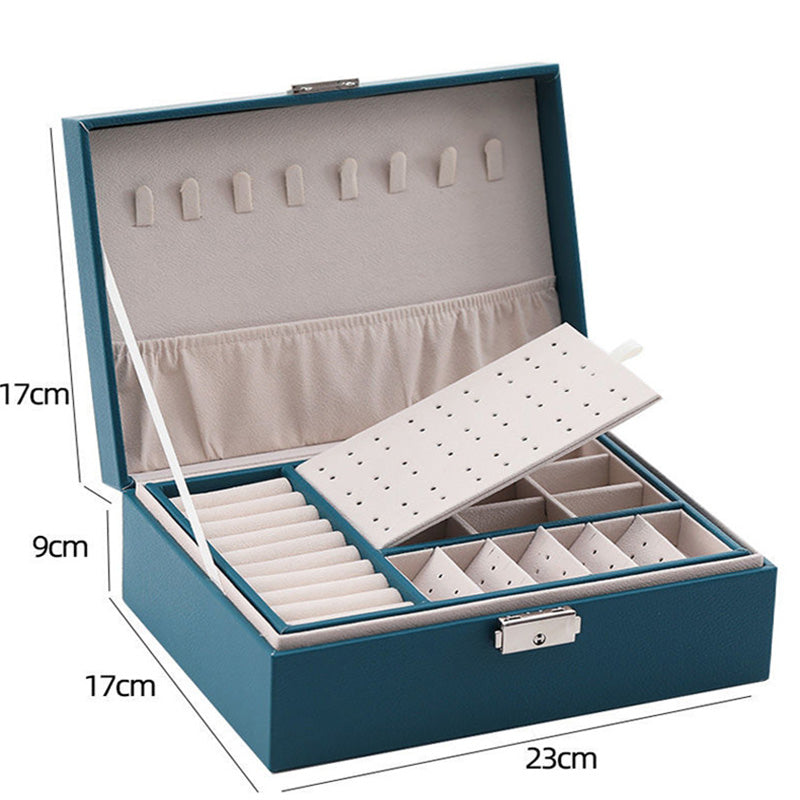 Boîte à Bijoux Design en Cuir vert