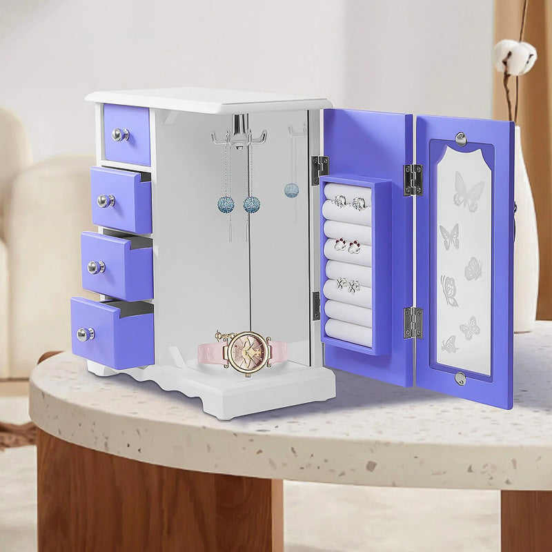 Boîte de rangement Bijoux en Bois pour Jeune Fille