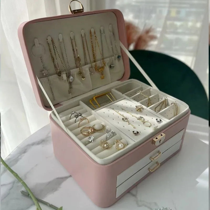 Boîte à Bijoux deux couleurs avec couvercle ouvert