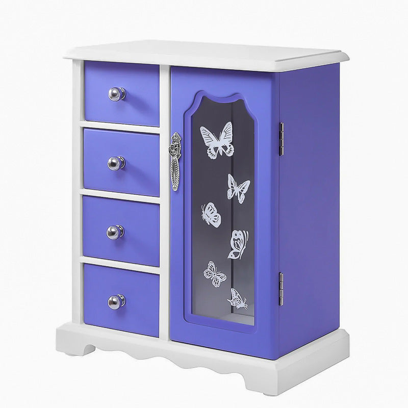 Boîte de rangement des Bijoux pour Ado en Bois Violet