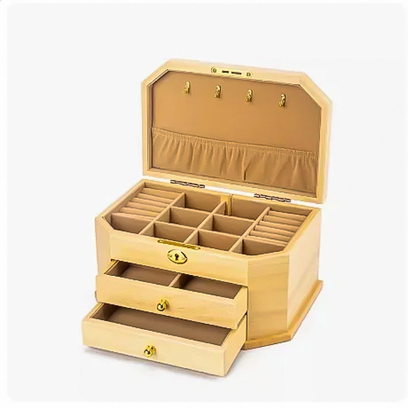 Boîte à Bijoux Bois 2 tiroirs couleur pin