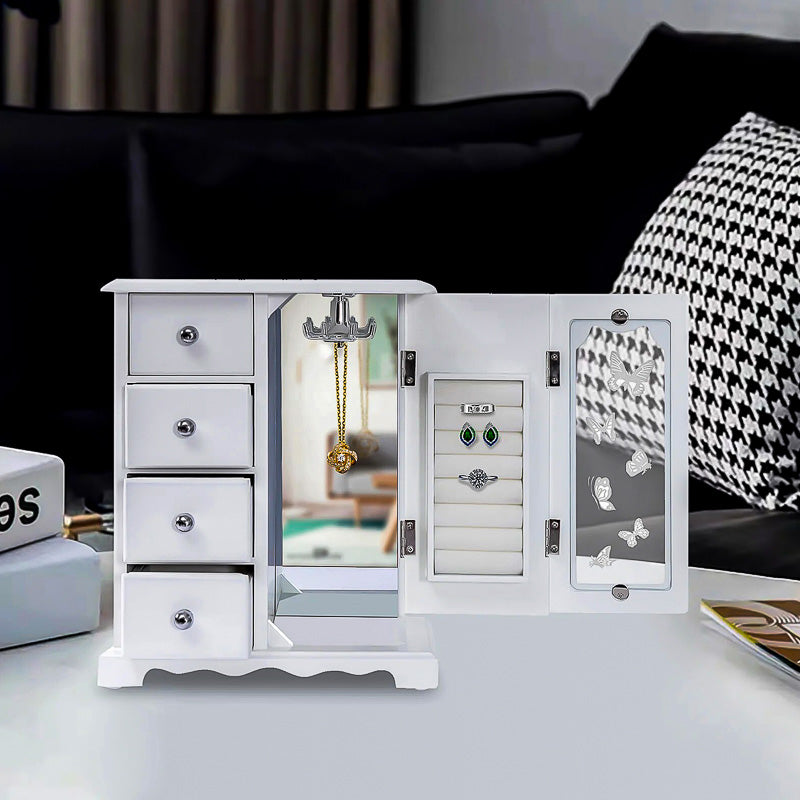 Boîte pour Bijoux en Bois Blanc pour Adolescente