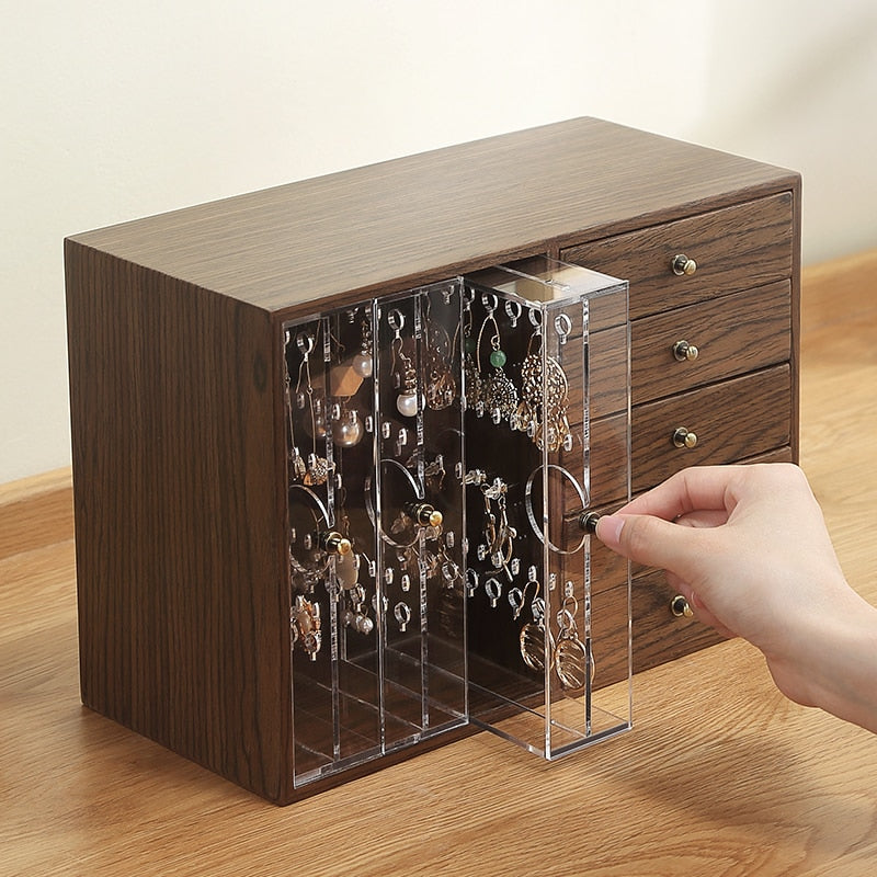 Boîte à Bijoux en Bois à fonctions Multiples