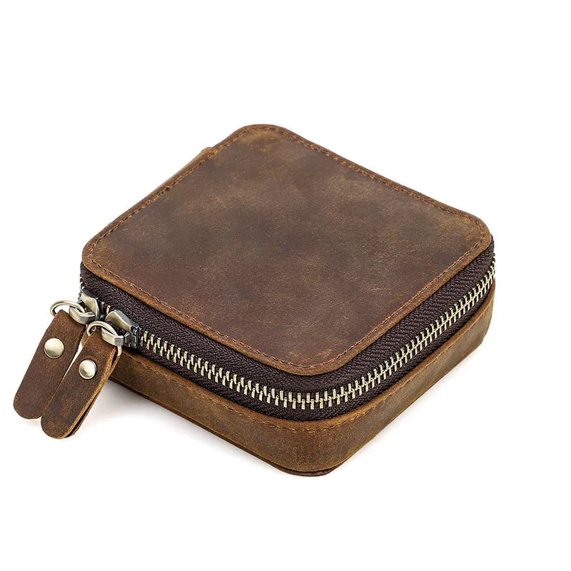 Boîte à Bijoux de Voyage pour Homme en Cuir véritable