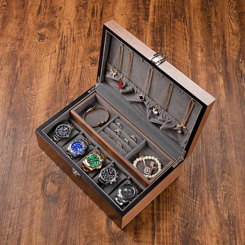 Boîte à Bijoux Homme ou femme grand format avec couvercle plein