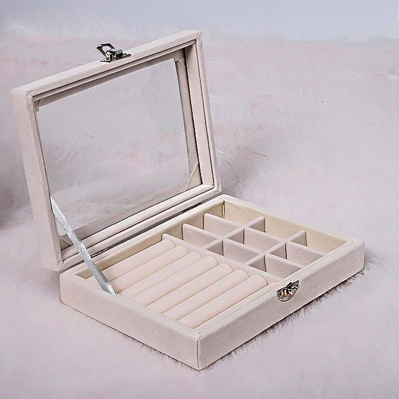 Boîte à Bijoux en Velours blanc pour Fille