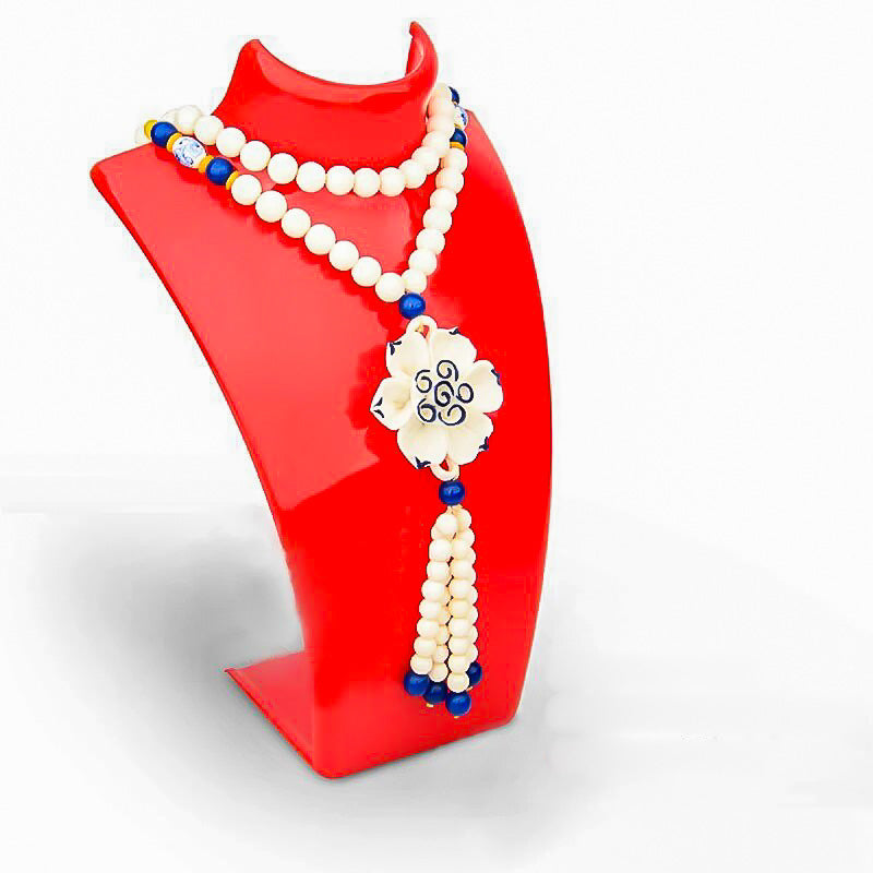 Buste Porte-Collier en Acrylique Rouge