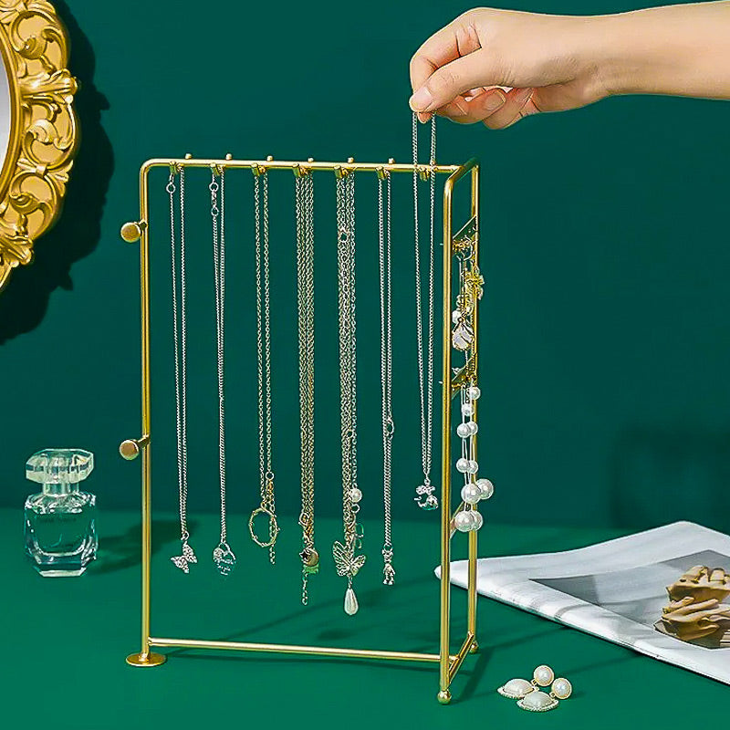 Cadre Métal doré Présentoir à Colliers et Boucles d'Oreilles