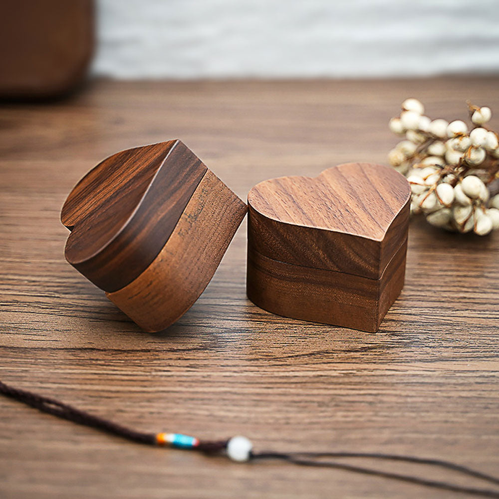 Écrin Cœur à Bijou en Bois