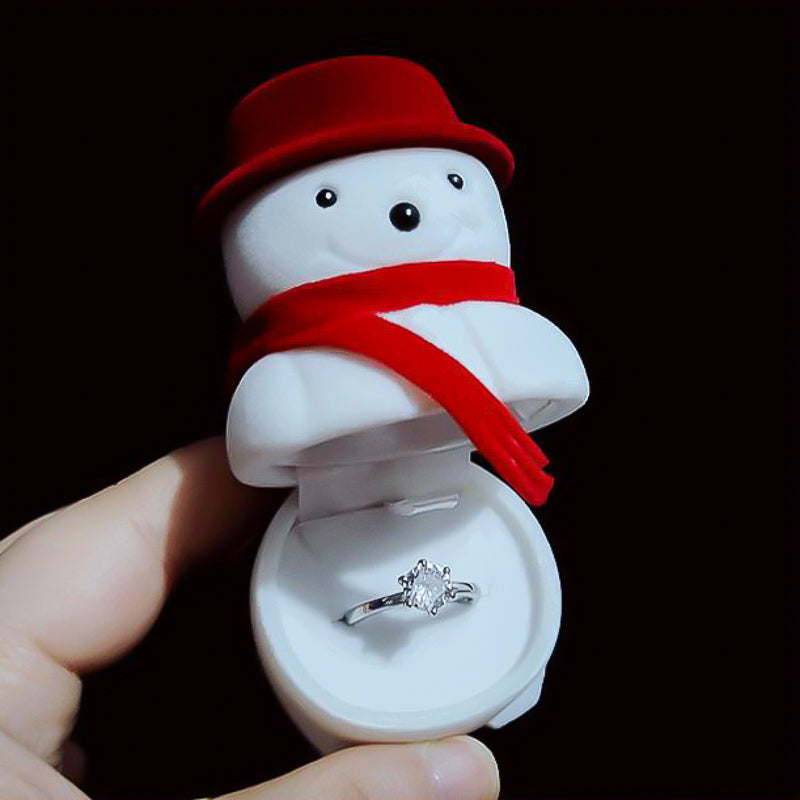 Écrin à Bague Bonhomme de neige