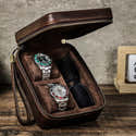 Étui De Voyage Pour 4 Montres - Tissu Oxford, Coque Rigide, Protection Douce, Fermeture éclair, 27x10x10 Cm - 7