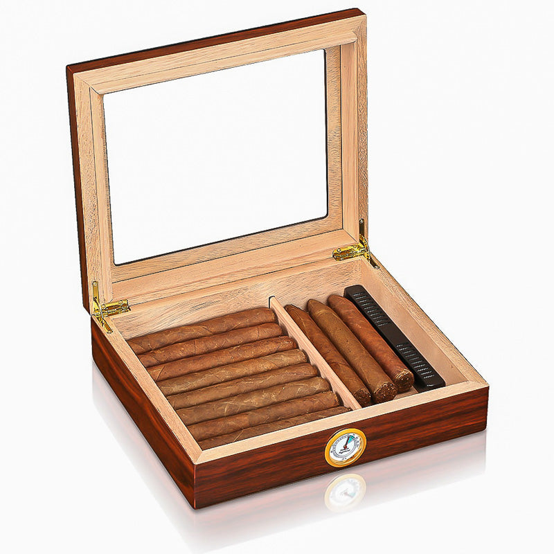 Petit Humidor Bois avec Hygromètre et Humidificateur