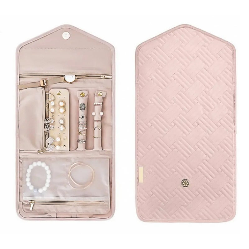 Pochette de voyage rose pour Bijoux