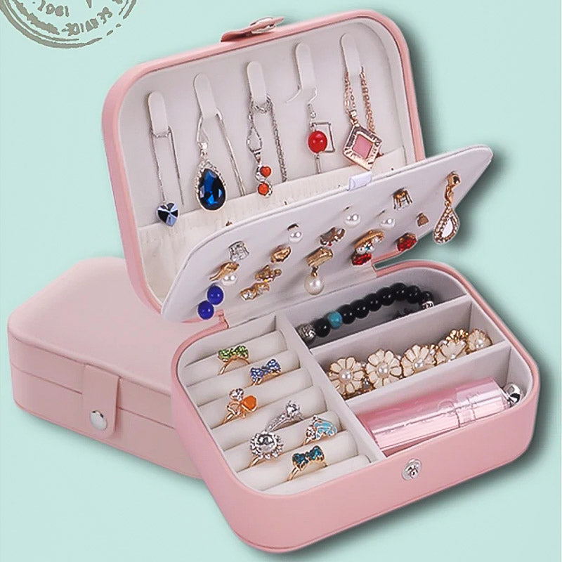 Présentation de la Boîte à Bijoux de Voyage en Cuir PU Rose