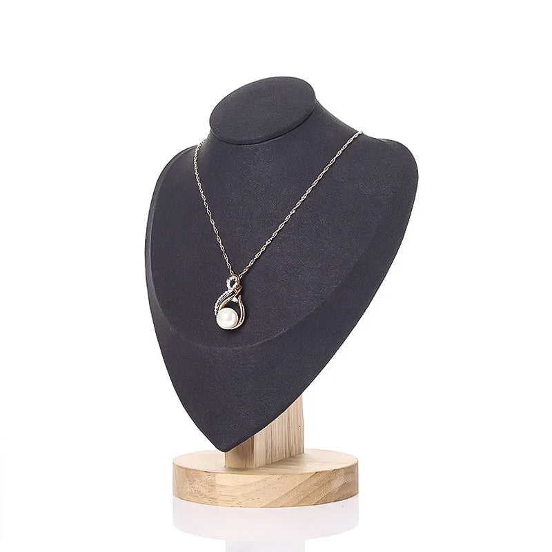 Présentoir à Collier en Velours gris Taille M