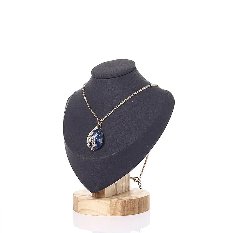 Présentoir à Collier en Velours gris Taille S