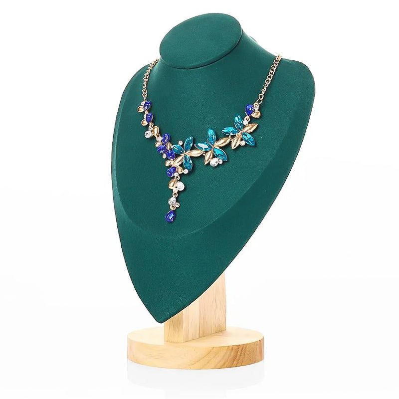 Présentoir à Collier en Velours vert Taille L