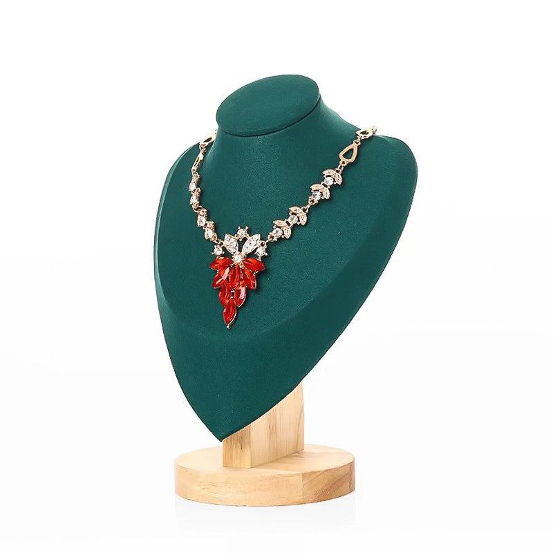 Présentoir à Collier en Velours vert Taille M