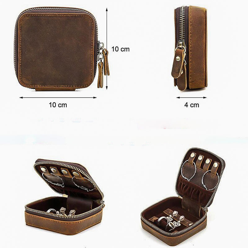 Trousse à Bijoux en Cuir pour le Voyage des Hommes