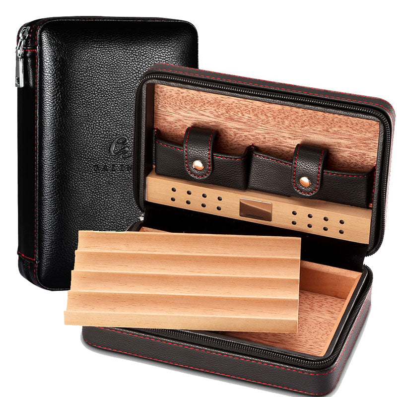 Étui à Cigare Cuir et Bois de Cèdre
